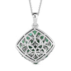 Kagem sambischer Smaragd-Anhänger mit Kette, 925 Silber platiniert ca. 4.47 ct