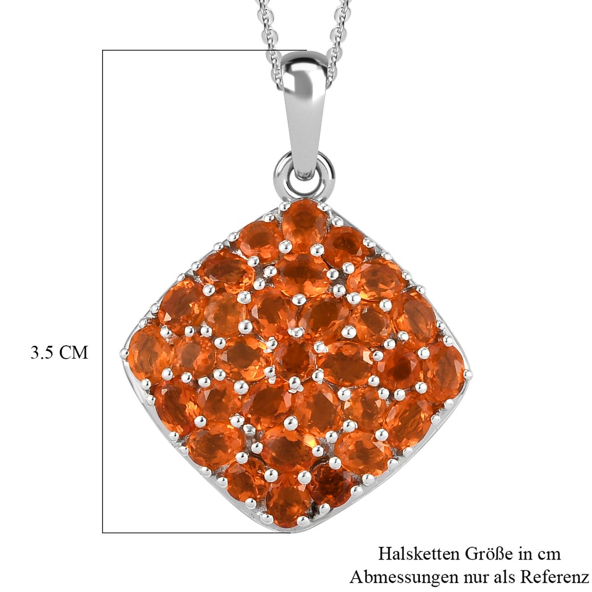 Salamanca Feueropal-Anhänger mit Kette, 925 Silber platiniert ca. 3.29 ct