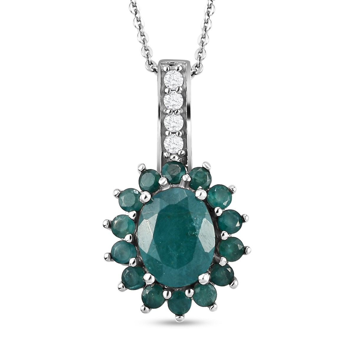 Grandidierit-Anhänger mit Kette, 925 Silber platiniert ca. 2.79 ct