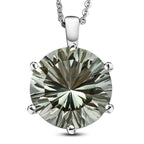 Prasiolith-Anhänger mit Kette, 925 Silber platiniert ca. 5,54 ct