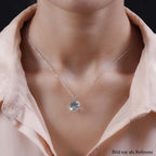 Prasiolith-Anhänger mit Kette, 925 Silber platiniert ca. 5,54 ct