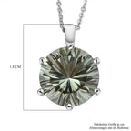 Prasiolith-Anhänger mit Kette, 925 Silber platiniert ca. 5,54 ct