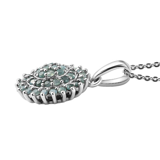 Alexandrit-Anhänger mit Kette, ca. 50 cm, 925 Silber platiniert, ca. 0.81 ct