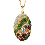 GP Italienische Garten Kollektion -  Mehrfarbiger Edelstein-Anhänger mit Kette, 925 Silber Gelbgold Vermeil ca. 4,46 ct