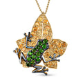 GP Trionfo Italienische Garten Kollektion - Natürlicher Chromdiopsid und Citrin Anhänger mit Kette, 925 Silber vergoldet ca. 2.58 ct