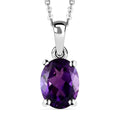 AAA Natürlicher, marokkanischer Amethyst-Anhänger mit Kette, 925 Silber platiniert ca. 1,77 ct