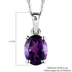 AAA Natürlicher, marokkanischer Amethyst-Anhänger mit Kette, 925 Silber platiniert ca. 1,77 ct