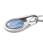 Boulder Opal Triplett-Anhänger mit Kette, 925 Silber platiniert ca. 0,93 ct