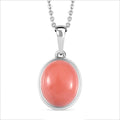 Oregon Pfirsich Opal-Anhänger mit Kette, 925 Silber platiniert ca. 2.59 ct