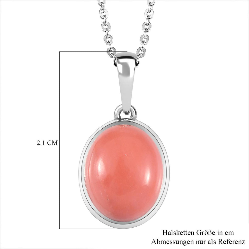 Oregon Pfirsich Opal-Anhänger mit Kette, 925 Silber platiniert ca. 2.59 ct