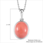 Oregon Pfirsich Opal-Anhänger mit Kette, 925 Silber platiniert ca. 2.59 ct