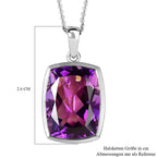 Natürlicher, marokkanischer Amethyst-Anhänger mit Kette, 925 Silber platiniert ca. 10.70 ct