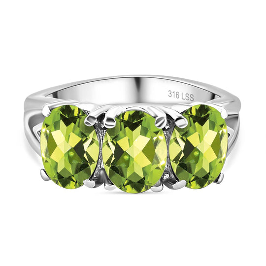 Peridot Schmuckset  Edelstahl ca. 7.30 ct
