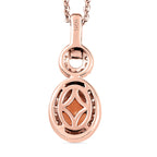 AA Ceylon kaiserlicher Granat und weißer Zirkon-Anhänger mit Kette, 925 Silber rosévergoldet ca. 1.27 ct