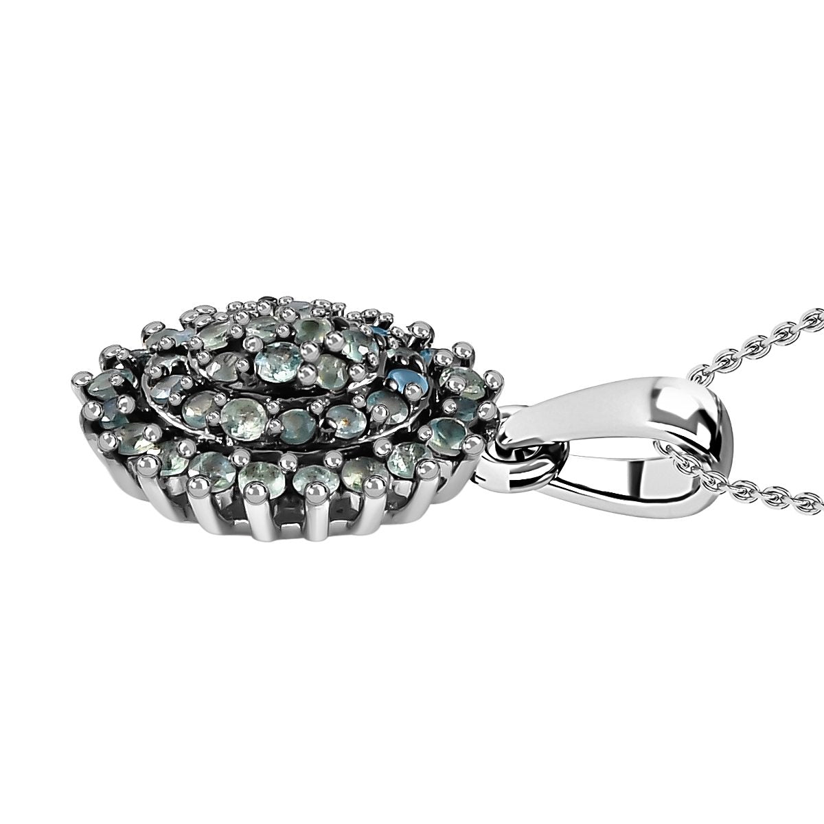 Alexandrit Anhänger mit Kette, 925 Silber platiniert ca. 0.69 ct