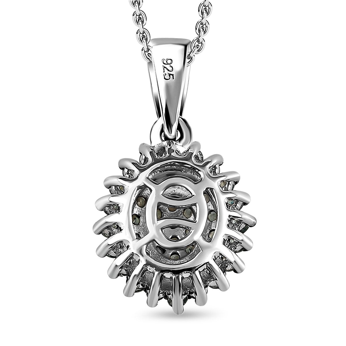 Alexandrit Anhänger mit Kette, 925 Silber platiniert ca. 0.69 ct