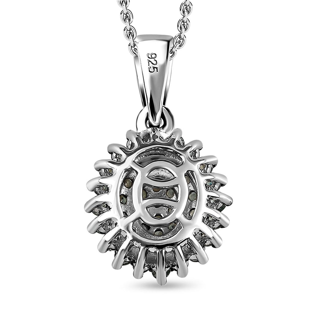 Alexandrit Anhänger mit Kette, 925 Silber platiniert ca. 0.69 ct