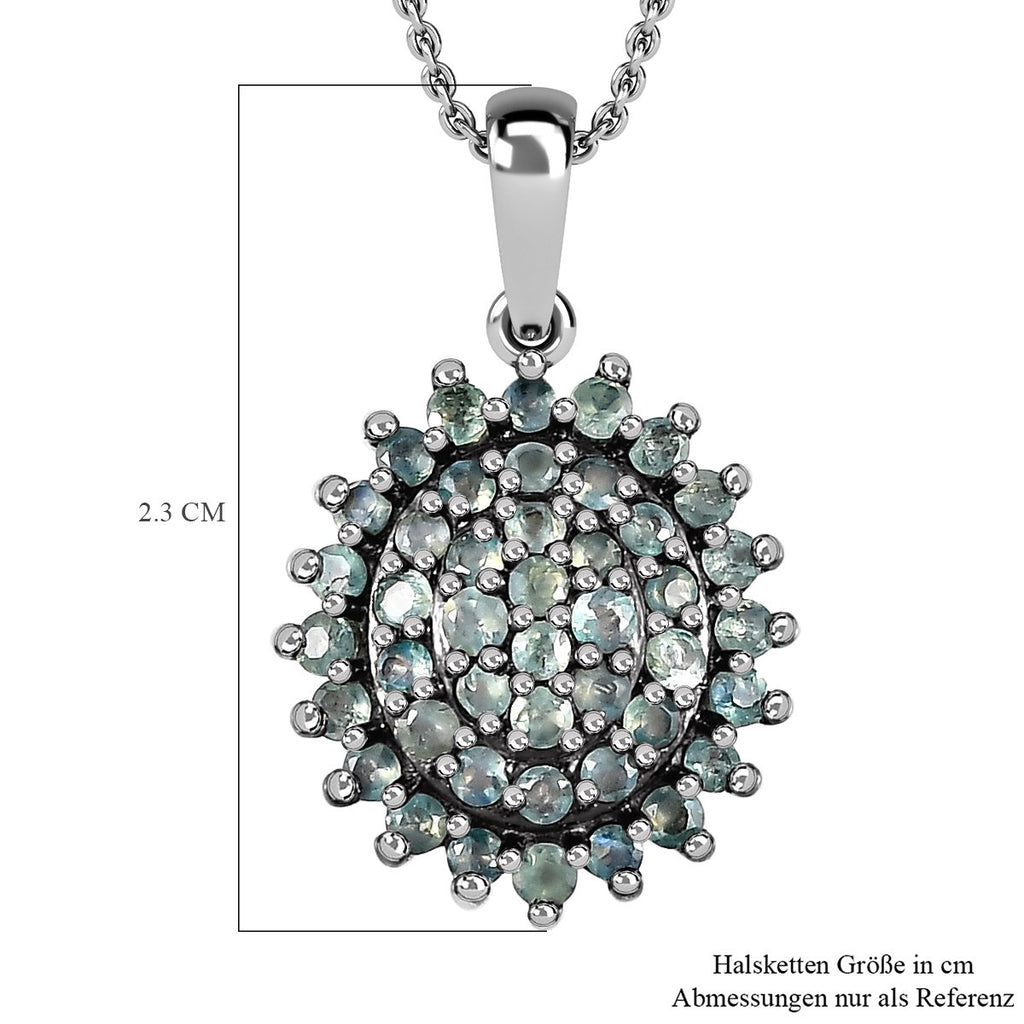 Alexandrit Anhänger mit Kette, 925 Silber platiniert ca. 0.69 ct