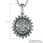 Alexandrit Anhänger mit Kette, 925 Silber platiniert ca. 0.69 ct
