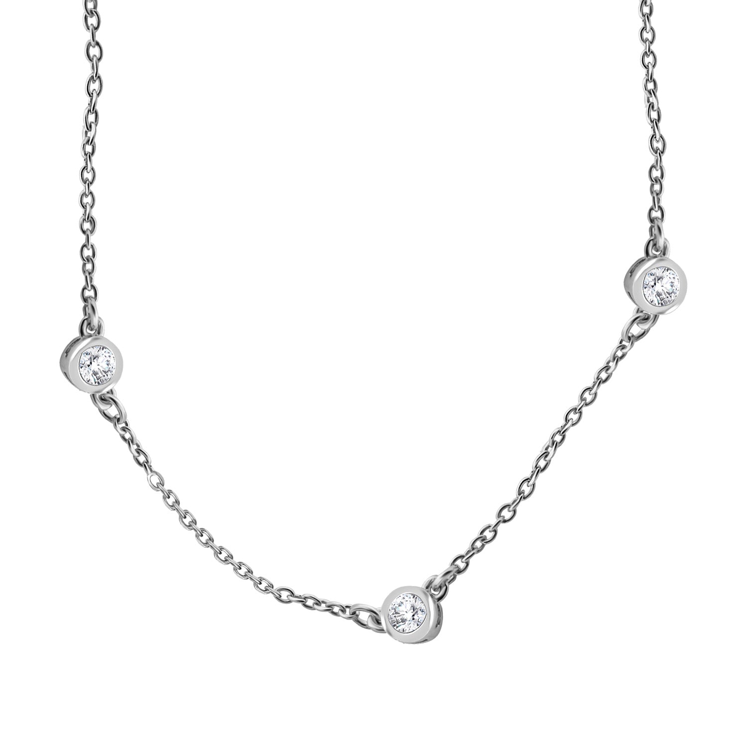 Luxuriant Diamond Trio: Labor Diamant Anhänger mit 50cm Kette Armband & Ohrringe 925 Silber platiniert