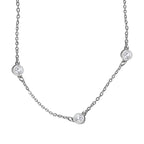 Luxuriant Diamond Trio: Labor Diamant Anhänger mit 50cm Kette Armband & Ohrringe 925 Silber platiniert