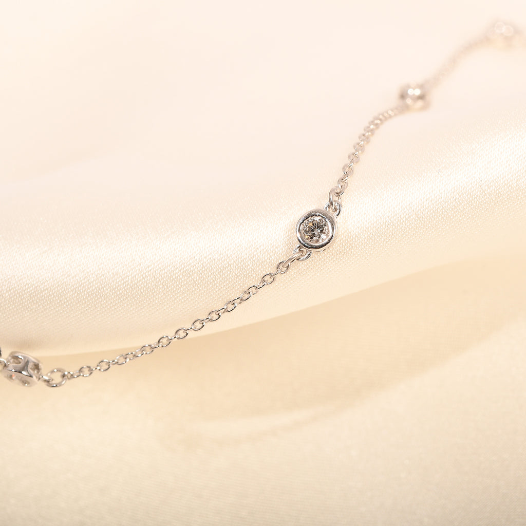 Luxuriant Diamond Trio: Labor Diamant Anhänger mit 50cm Kette Armband & Ohrringe 925 Silber platiniert
