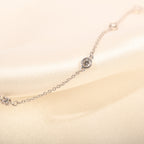 Luxuriant Diamond Trio: Labor Diamant Anhänger mit 50cm Kette Armband & Ohrringe 925 Silber platiniert