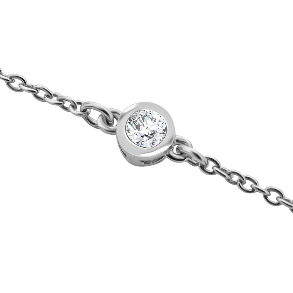 Luxuriant Diamond Trio: Labor Diamant Anhänger mit 50cm Kette Armband & Ohrringe 925 Silber platiniert