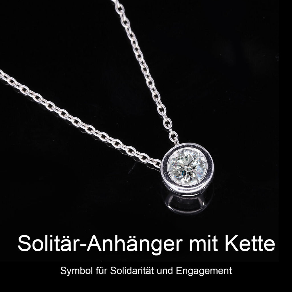 Luxuriant Diamond Trio: Labor Diamant Anhänger mit 50cm Kette Armband & Ohrringe 925 Silber platiniert