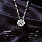 Luxuriant Diamond Trio: Labor Diamant Anhänger mit 50cm Kette Armband & Ohrringe 925 Silber platiniert