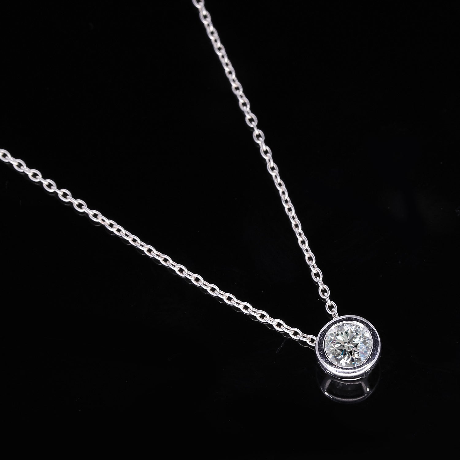 Luxuriant Diamond Trio: Labor Diamant Anhänger mit 50cm Kette Armband & Ohrringe 925 Silber platiniert