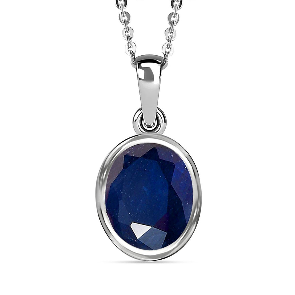 Masoala Saphir (Fissure gefüllt)-Anhänger mit Kette, 925 Silber platiniert ca. 4.99 ct