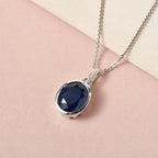 Masoala Saphir (Fissure gefüllt)-Anhänger mit Kette, 925 Silber platiniert ca. 4.99 ct