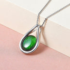 Kanadischer Ammolit Anhänger mit Kette, 925 Silber platiniert ca. 2.59 ct