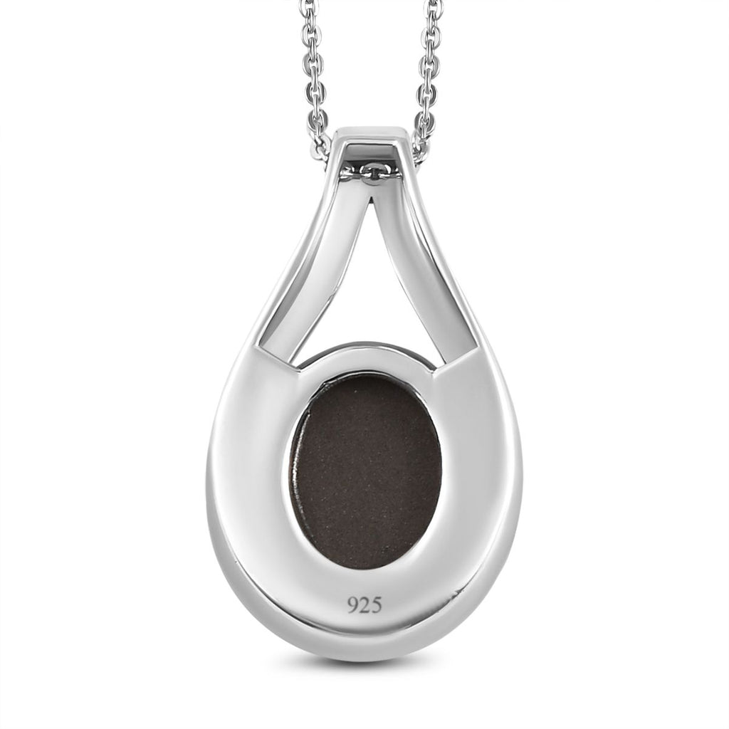 Kanadischer Ammolit Anhänger mit Kette, 925 Silber platiniert ca. 2.59 ct
