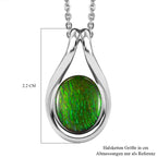 Kanadischer Ammolit Anhänger mit Kette, 925 Silber platiniert ca. 2.59 ct