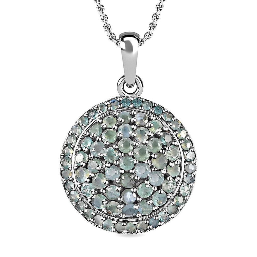 Alexandrit Anhänger mit Kette, 925 Silber platiniert ca. 2.70 ct