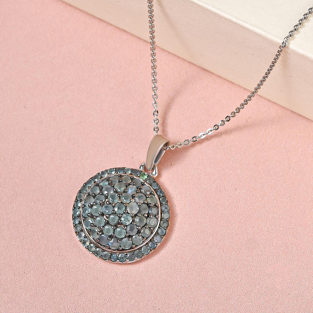 Alexandrit Anhänger mit Kette, 925 Silber platiniert ca. 2.70 ct