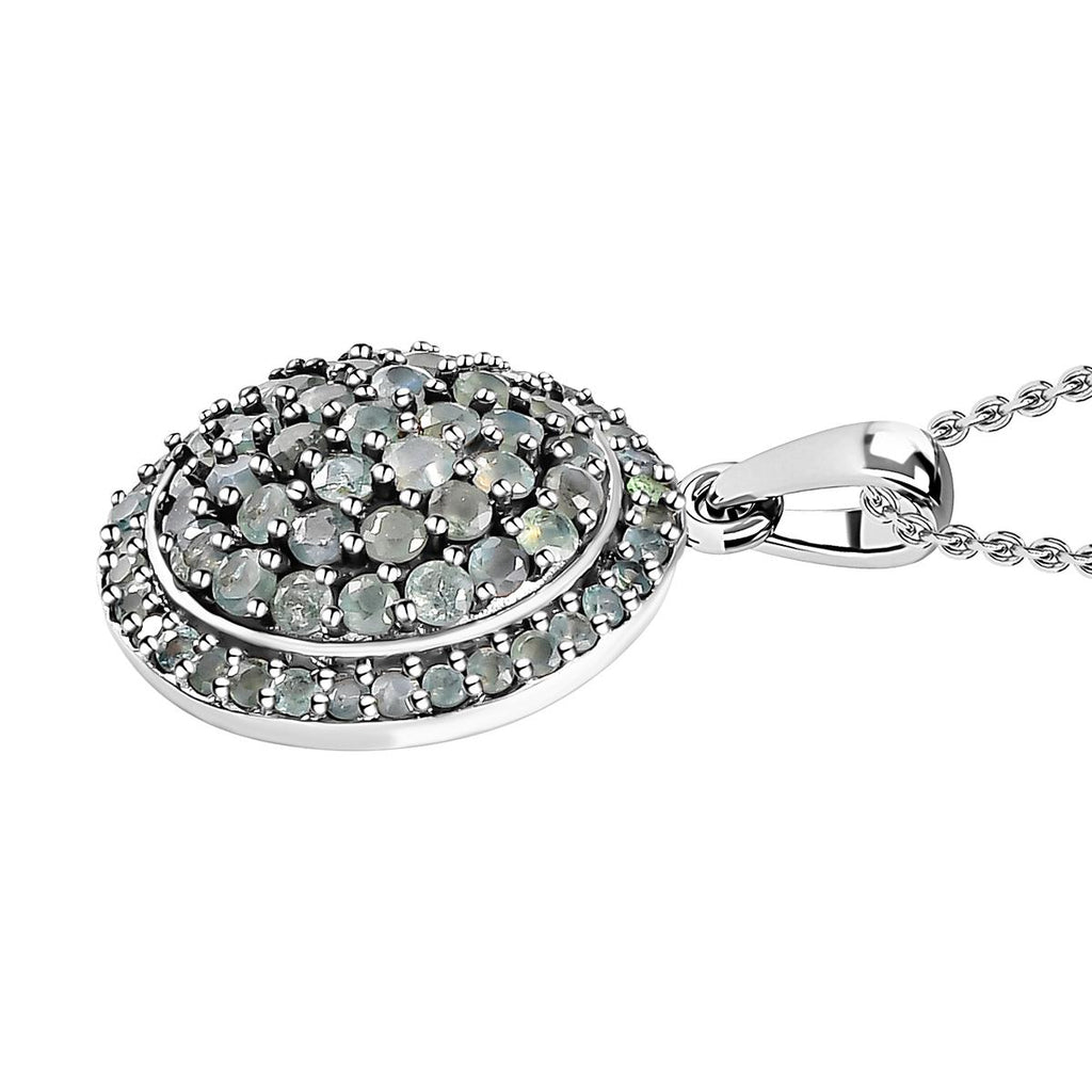 Alexandrit Anhänger mit Kette, 925 Silber platiniert ca. 2.70 ct