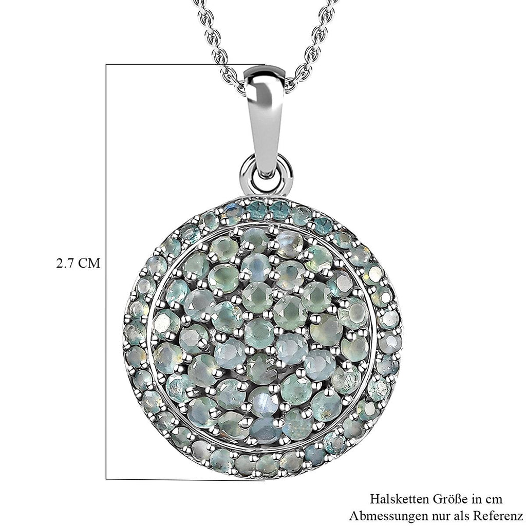 Alexandrit Anhänger mit Kette, 925 Silber platiniert ca. 2.70 ct