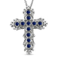 Masoala Saphir (Fissure gefüllt) Kreuz-Anhänger mit Kette, Edelstahl ca. 1.58 ct