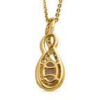 AAA Turkizit und weißer Zirkon-Anhänger mit Kette, 925 Silber Gelbgold Vermeil ca. 1.27 ct