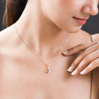 AAA Turkizit und weißer Zirkon-Anhänger mit Kette, 925 Silber Gelbgold Vermeil ca. 0.87 ct
