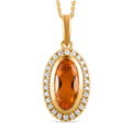 Purpurroter Feueropal und Moissanit-Anhänger mit Kette, 925 Silber Gelbgold Vermeil ca. 1.79 ct