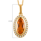 Purpurroter Feueropal und Moissanit-Anhänger mit Kette, 925 Silber Gelbgold Vermeil ca. 1.79 ct