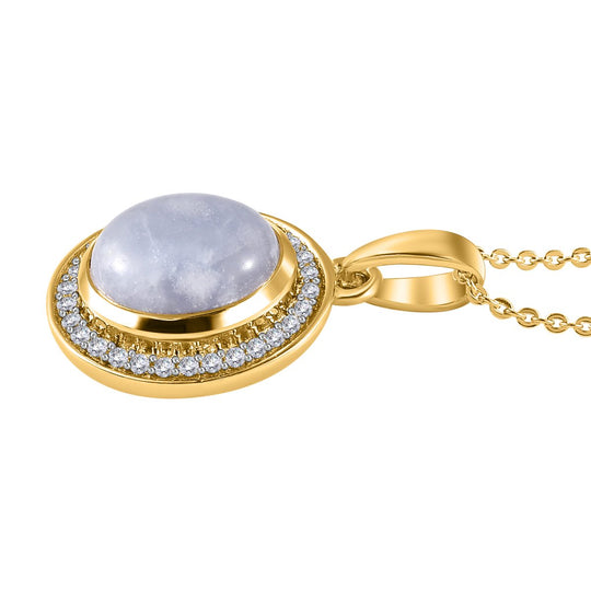 Natürlicher Hackmanit und weißer Zirkon-Anhänger mit Kette, 925 Silber Gelbgold Vermeil ca. 3,19 ct