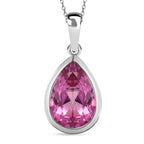 Rosa mystischer Topas Anhänger mit Kette, 925 Silber platiniert ca. 3.83 ct