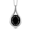 Elite Shungit Anhänger mit Kette, 925 Silber platiniert ca. 2.89 ct