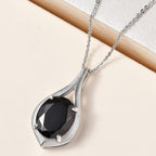 Elite Shungit Anhänger mit Kette, 925 Silber platiniert ca. 2.89 ct