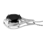 Elite Shungit Anhänger mit Kette, 925 Silber platiniert ca. 2.89 ct